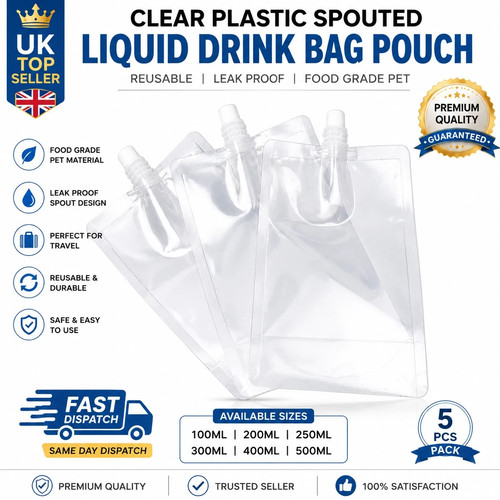 Clear plastic spouted liquid - clear,