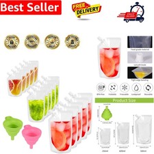 15Pcs Drink Pouches with 2pcs