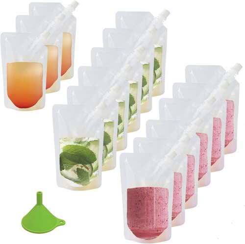 15pcs clear drink pouches for - clear,